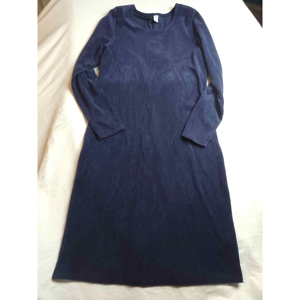 Old Navy Fit Flare Shift Dress L Tall‎ Blue Minimalist Dark Academia Cozy Chic